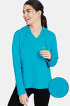 Zivame Fleece Marl Knit Cotton Hoodie With Soft Brushed Back - Enamel Blue — thumbnail 1